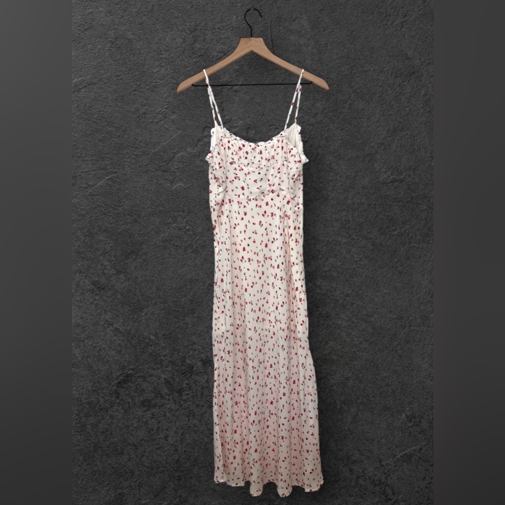 Hello Molly White Red Floral Midi Sun Dress Size L - Picture 11 of 16